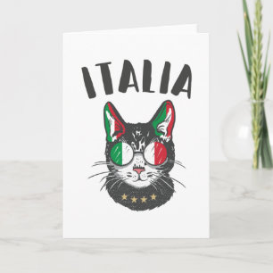 イタリアサッカーキャットマスコットイタリアンファン国旗 カード