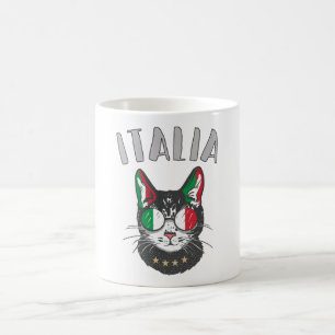 イタリアサッカーキャットマスコットイタリアンファン国旗 コーヒーマグカップ