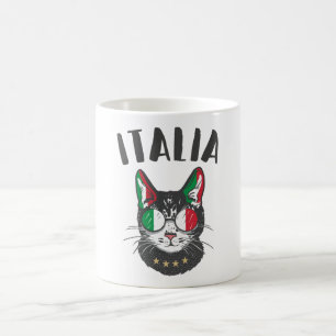 イタリアサッカーキャットマスコットイタリアンファン国旗 コーヒーマグカップ