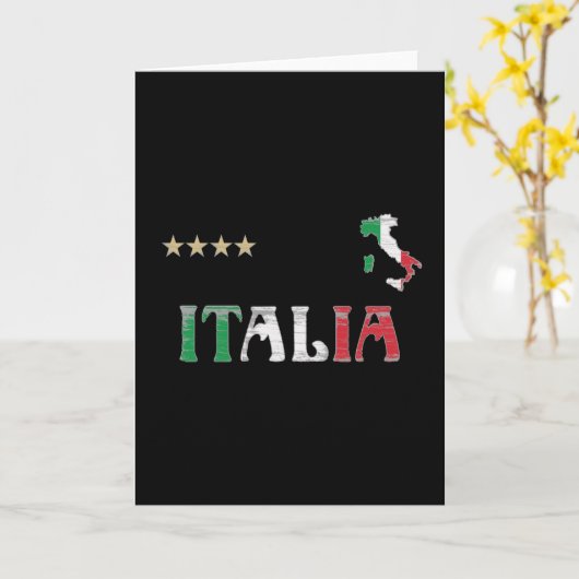 イタリアサッカーサッカーファンシャツ国旗 カード (黄色い花)