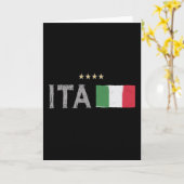 イタリアサッカーサッカーファンシャツ国旗 カード (黄色い花)