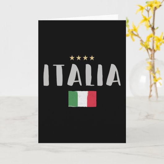 イタリアサッカーサッカーファンシャツ国旗 カード (黄色い花)