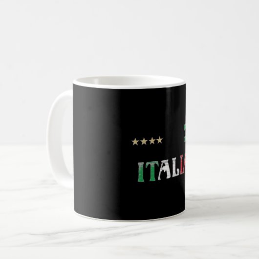 イタリアサッカーサッカーファンシャツ国旗 コーヒーマグカップ (正面左)