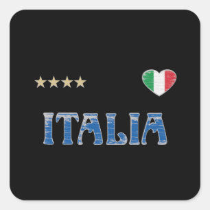 イタリアサッカーサッカーファンシャツ国旗 スクエアシール