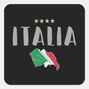 イタリアサッカーサッカーファンシャツ国旗 スクエアシール