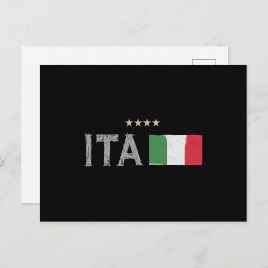 イタリアサッカーサッカーファンシャツ国旗 ポストカード (正面/裏面)