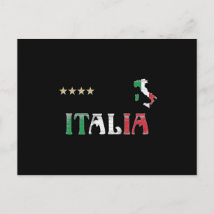 イタリアサッカーサッカーファンシャツ国旗 ポストカード
