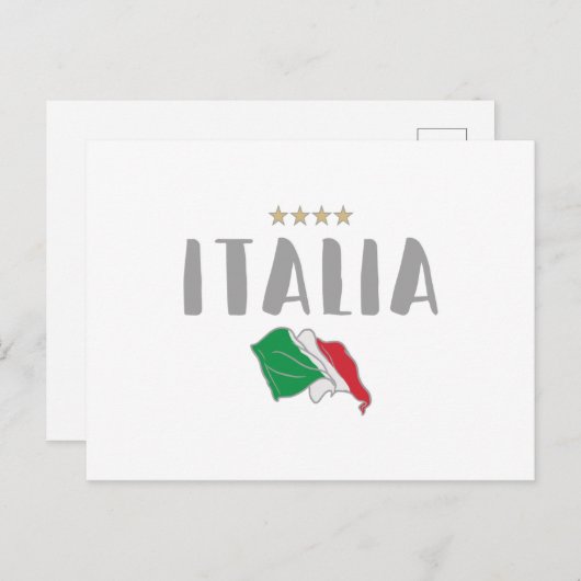 イタリアサッカーサッカーファンシャツ国旗 ポストカード (正面/裏面)