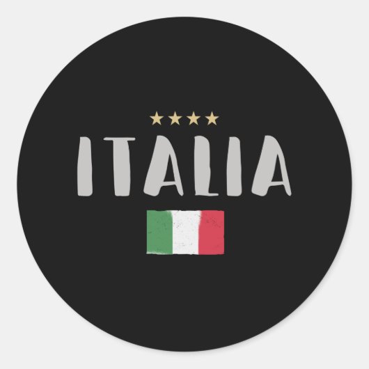 イタリアサッカーサッカーファンシャツ国旗 ラウンドシール (正面)