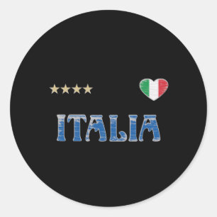 イタリアサッカーサッカーファンシャツ国旗 ラウンドシール