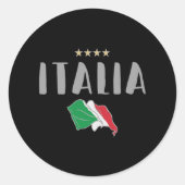 イタリアサッカーサッカーファンシャツ国旗 ラウンドシール (正面)