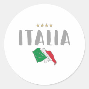 イタリアサッカーサッカーファンシャツ国旗 ラウンドシール
