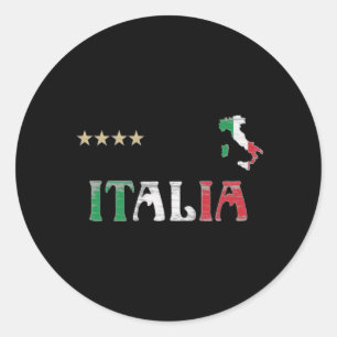 イタリアサッカーサッカーファンシャツ国旗 ラウンドシール