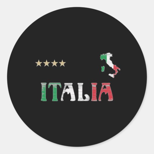 イタリアサッカーサッカーファンシャツ国旗 ラウンドシール (正面)