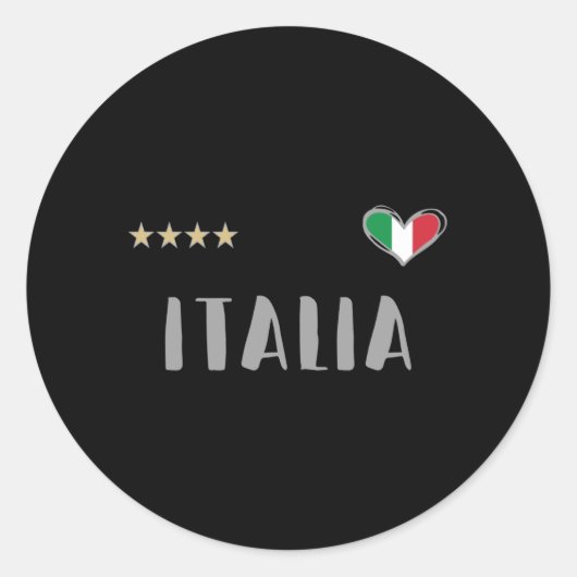 イタリアサッカーサッカーファンシャツ国旗 ラウンドシール (正面)