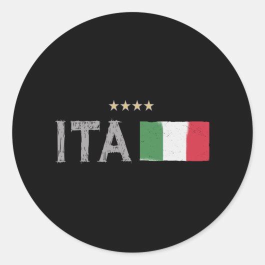 イタリアサッカーサッカーファンシャツ国旗 ラウンドシール (正面)
