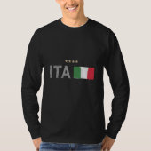 イタリアサッカーサッカーファンシャツ国旗 Tシャツ (正面)