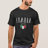 イタリアサッカーサッカーファンシャツ国旗 Tシャツ (正面)