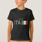 イタリアサッカーサッカーファンシャツ国旗 Tシャツ (正面)
