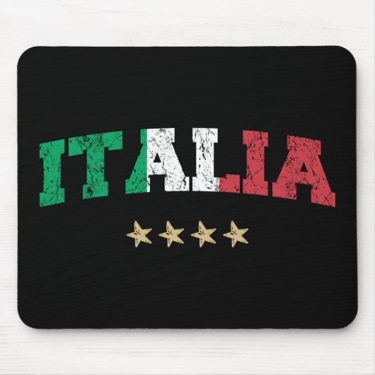 イタリアサッカーシャツサッカーファンイタリアン国旗 マウスパッド (正面)