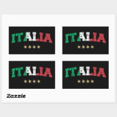 イタリアサッカーシャツサッカーファンイタリアン国旗 長方形シール (シート)
