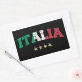 イタリアサッカーシャツサッカーファンイタリアン国旗 長方形シール (封筒)