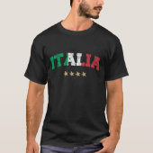 イタリアサッカーシャツサッカーファンイタリアン国旗 Tシャツ (正面)