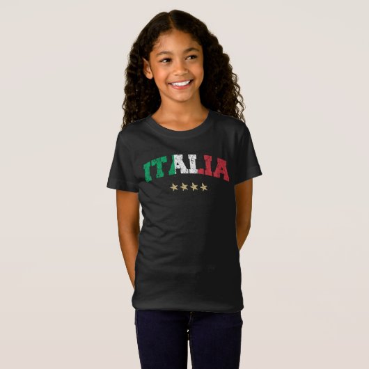 イタリアサッカーシャツサッカーファンイタリアン国旗 Tシャツ (正面フル)