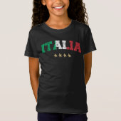 イタリアサッカーシャツサッカーファンイタリアン国旗 Tシャツ (正面)