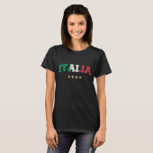 イタリアサッカーシャツサッカーファンイタリアン国旗 Tシャツ (正面フル)