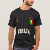 イタリアサッカーチーム第3スポーツイタリアン国旗 Tシャツ (正面)