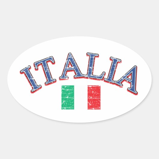 イタリアサッカーデザイン 楕円形シール (正面)
