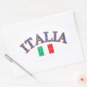 イタリアサッカーデザイン 楕円形シール (封筒)