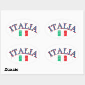 イタリアサッカーデザイン 楕円形シール (シート)