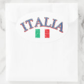 イタリアサッカーデザイン 楕円形シール (バッグ)