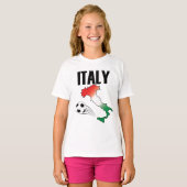 イタリアサッカーファンマップブートサッカーボール Tシャツ (正面フル)