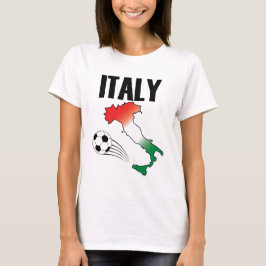 イタリアサッカーファンマップブートサッカーボール Tシャツ
