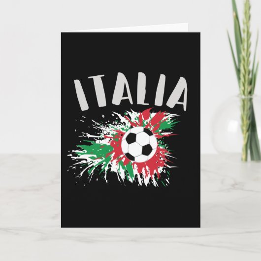 イタリアサッカーボールグランジ国旗 カード (正面)