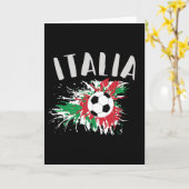 イタリアサッカーボールグランジ国旗 カード (黄色い花)