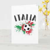 イタリアサッカーボールグランジ国旗 カード (黄色い花)
