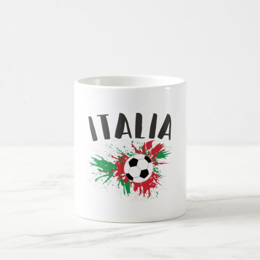 イタリアサッカーボールグランジ国旗 コーヒーマグカップ (中央)