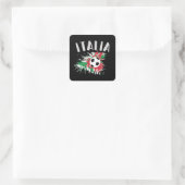 イタリアサッカーボールグランジ国旗 スクエアシール (バッグ)
