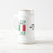 イタリアサッカー名前をカスタムする2024任意の年 ビールジョッキ (正面左)