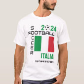 イタリアサッカー名前をカスタムする2024任意の年 Tシャツ (正面)