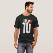 イタリアサッカー選手10番イタリアン旗 Tシャツ (正面フル)