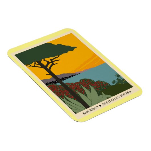 イタリアサンレモヴィンテージ旅行ポスター マグネット (右側)