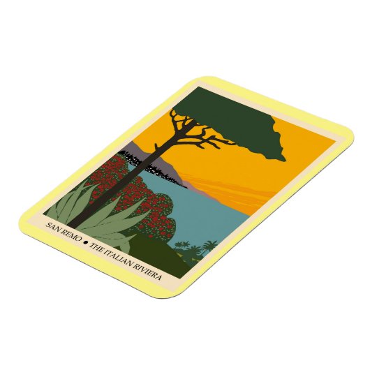 イタリアサンレモヴィンテージ旅行ポスター マグネット (左側)