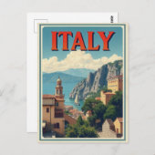 イタリアシニックテレイタリアンコーストヴィンテージトラベル ポストカード (正面/裏面)