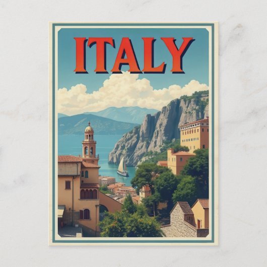 イタリアシニックテレイタリアンコーストヴィンテージトラベル ポストカード (正面)