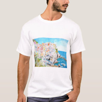 イタリアシンクテレ絵画水彩 Tシャツ
